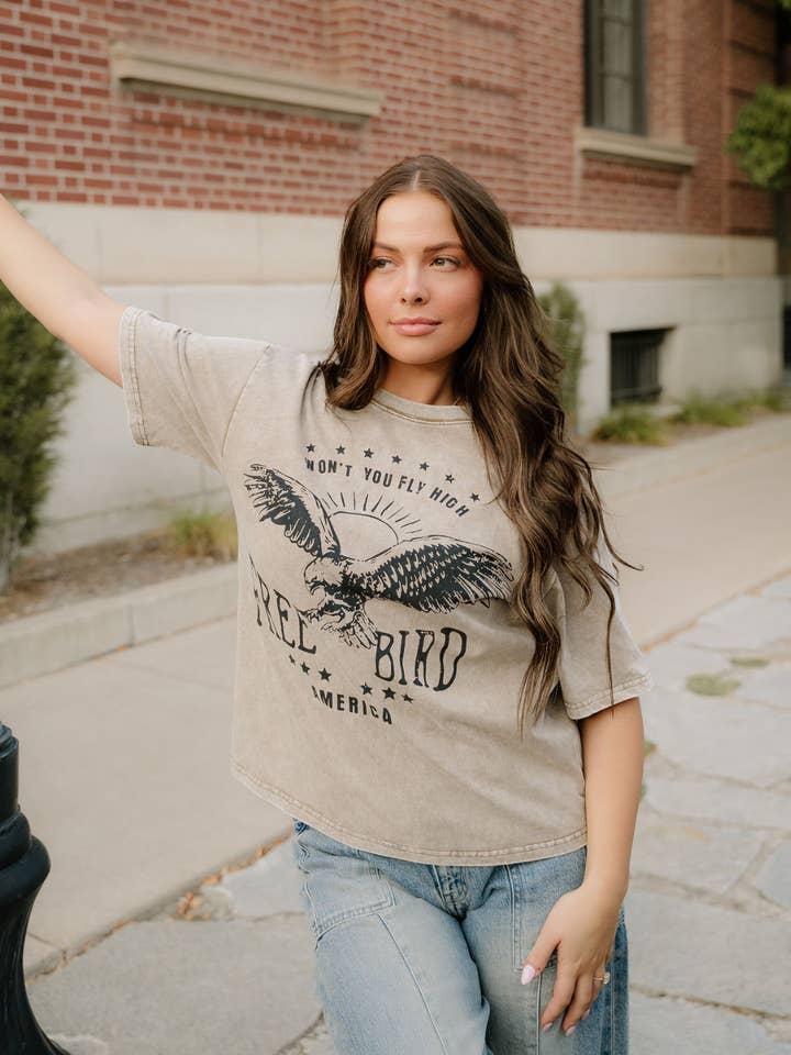 Free Bird Graphic Top for wholesale by Indie & Co. | Women's Apparel