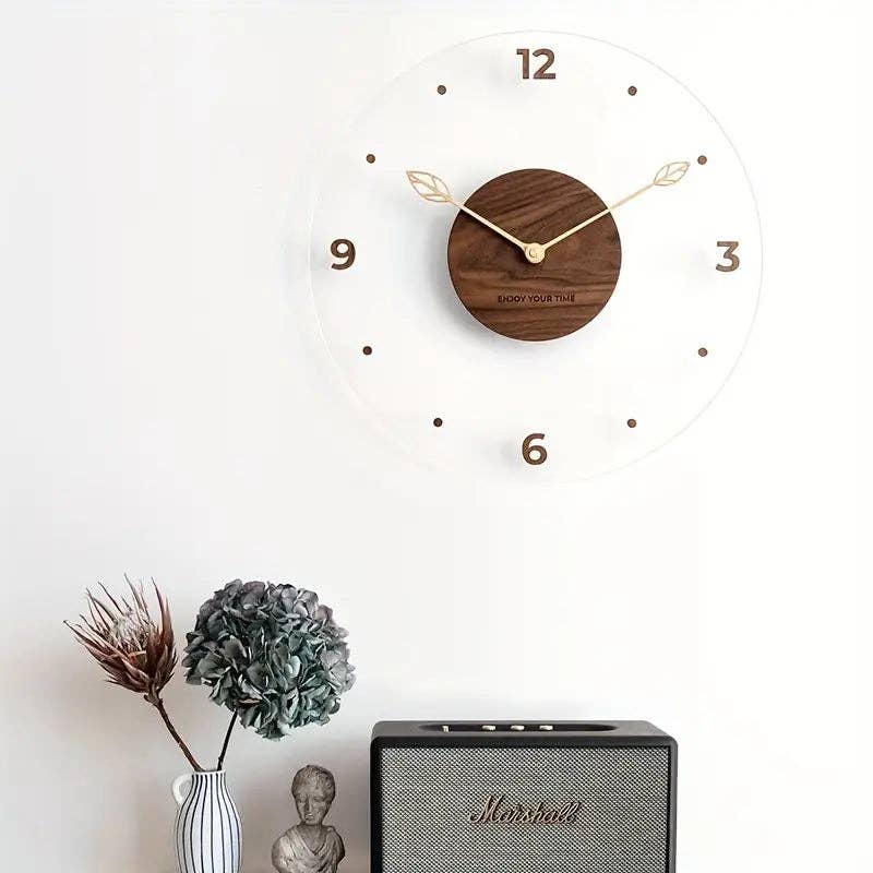 Huis Van Merken - Wholesale Wall Clock - Acrylic Wooden Wall Clock - Silent, Modern Home Decor0
