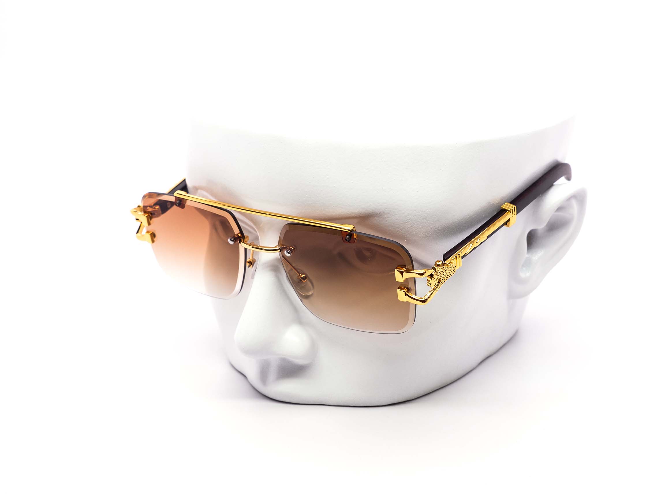 Still Friday - Wholesale Sunglasses - Women's - Chic Rimless Gradient Snake Miter-cut Aviator Sunglasses4