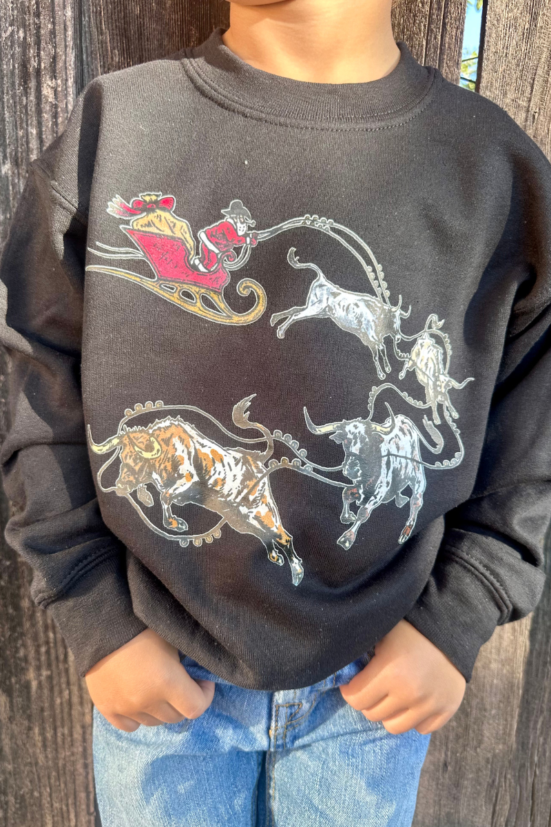 Sterling Kreek - Wholesale Sweatshirt - Kids - Mini Santa’s Cattle Drive Pullover1