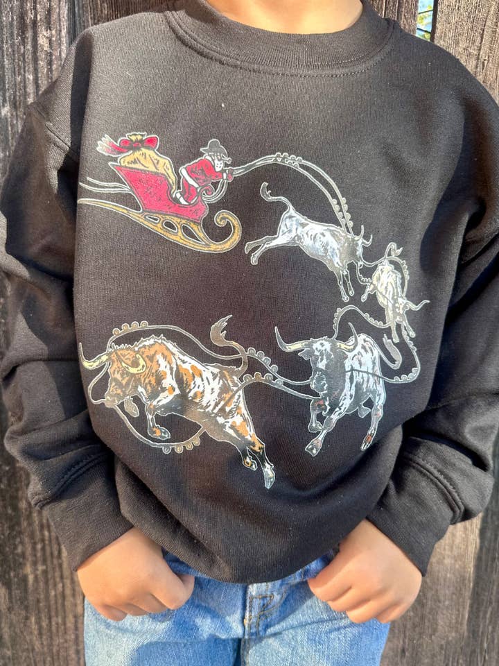 Sterling Kreek - Wholesale Sweatshirt - Kids - Mini Santa’s Cattle Drive Pullover1