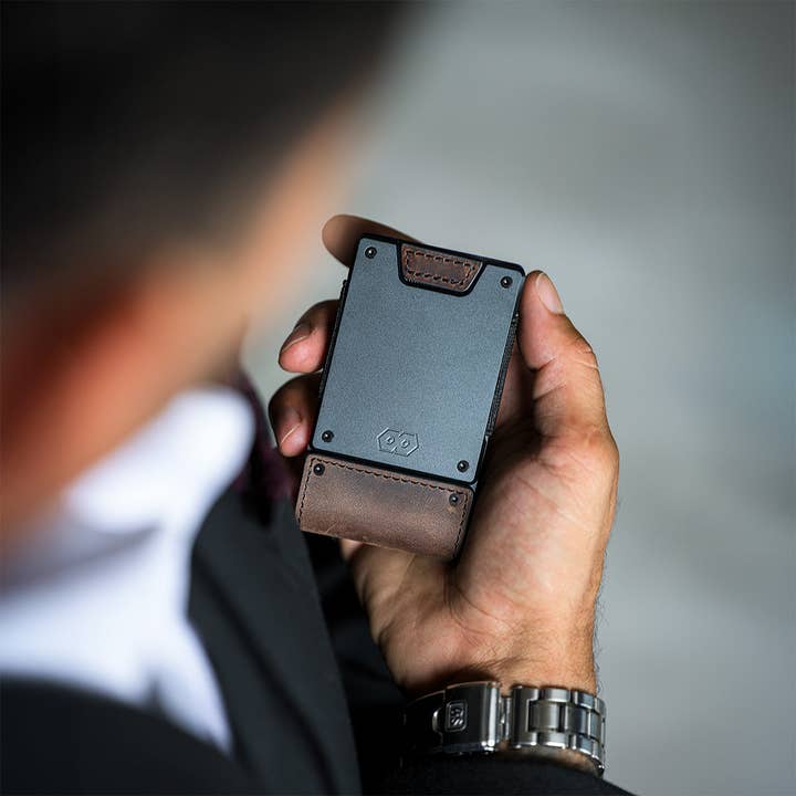 PROOF Wallets - Wholesale Wallet - Men's - PROOF Wallet | The Founder | Top Grain Bomber Leather & Dark Gunmetal2