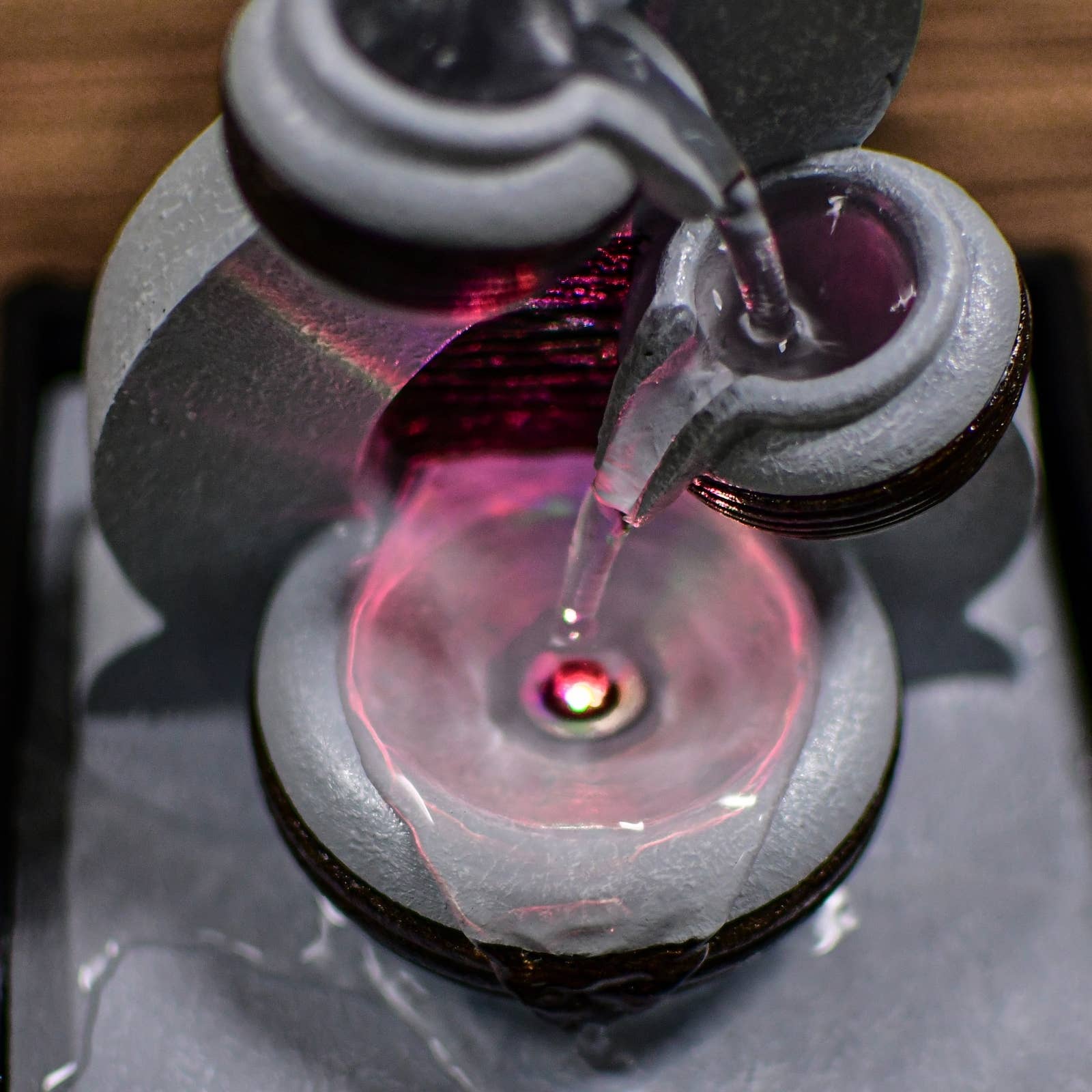 Zen'Arôme - Vente Décoration de cheminée - Fontaine d'Intérieur Kara avec écoulement en Cascade + Led9