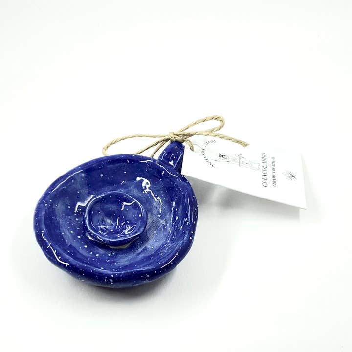 Blue bowl with white micas for wholesale by Antevasin´s Store