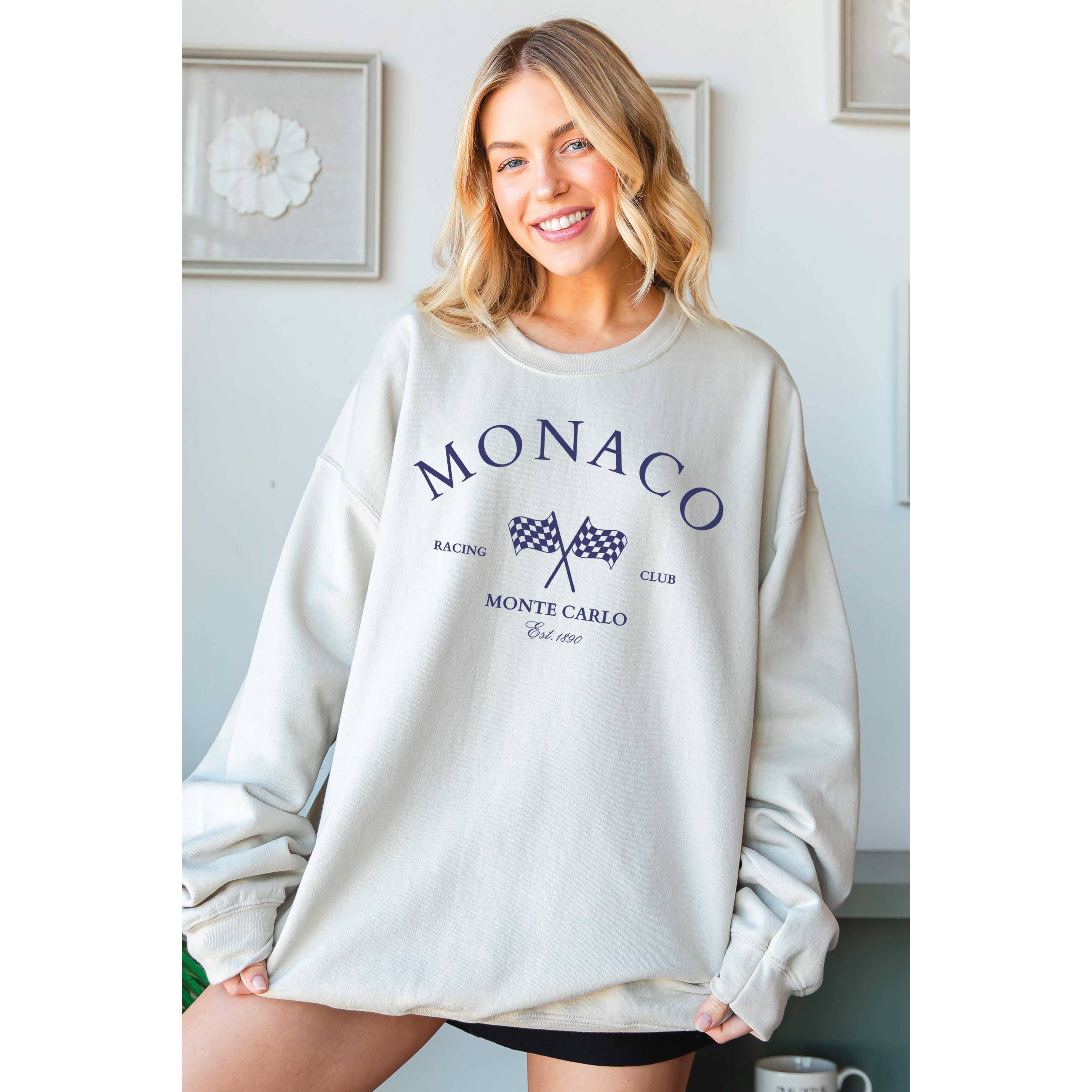 BLUME & CO. - Wholesale Graphic Sweatshirt - Women's - MONACO RACING CLUB Oversized Graphic Sweatshirt1