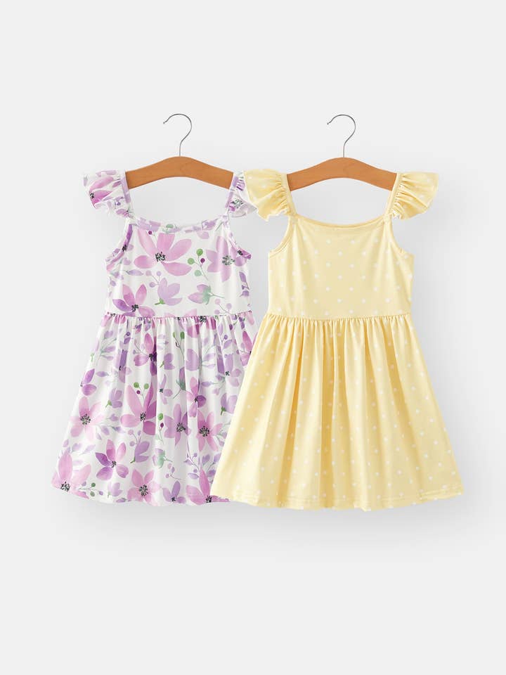 Spring and Summer Girls' Suspenders Dress 2-piece set for wholesale by Rylee Faith Designs