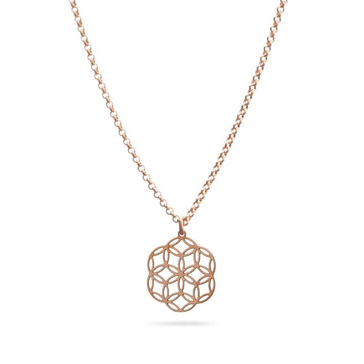 KOSAE - Wholesale Pendant/Charm Necklace - Seed of Life necklace | bronze