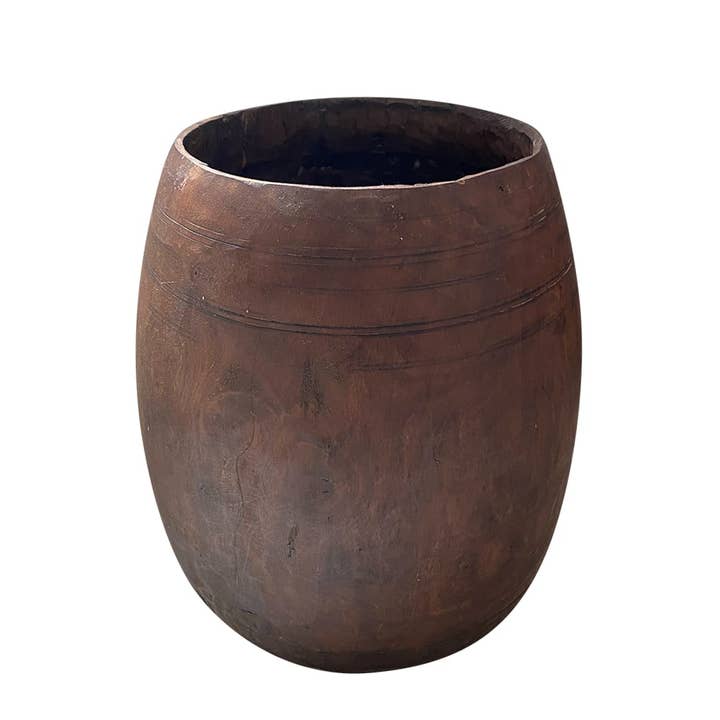 Ynde - Wholesale Plant pot - Wooden Pot - Rounded - Small