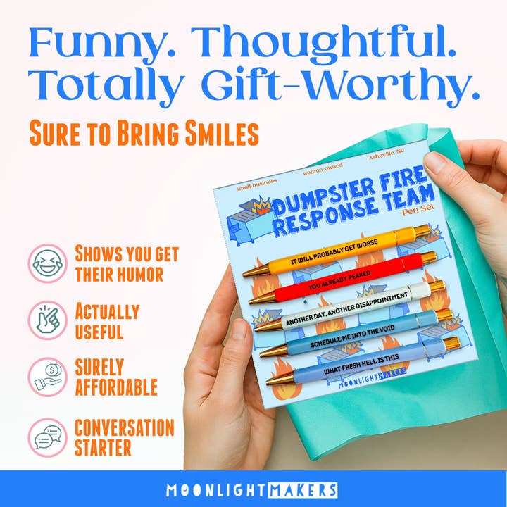Moonlight Makers - Wholesale Pen - Dumpster Fire Response Team - Pen Set - Funny Gift4
