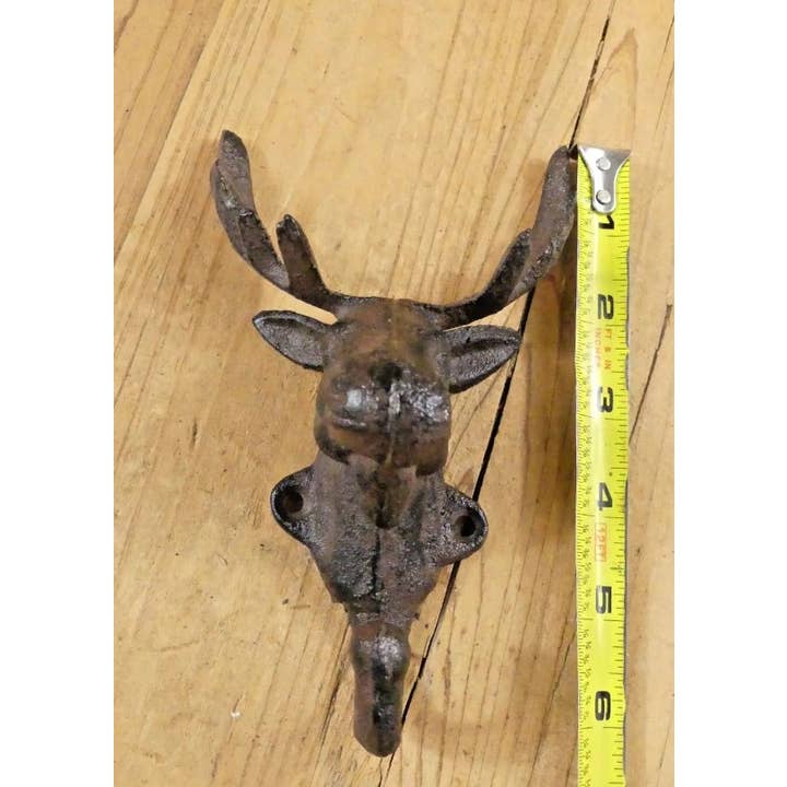 Midwest Craft House - Wholesale Wall Hook - Cast Iron Rustic Elk/ Deer/moose Head Hook