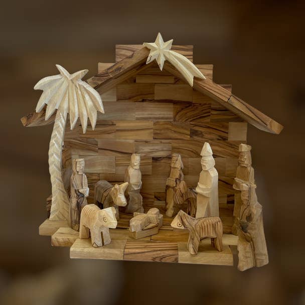 Holy Land Imports - Vente Crèche de Noël - Crèche pour enfants avec étable 1