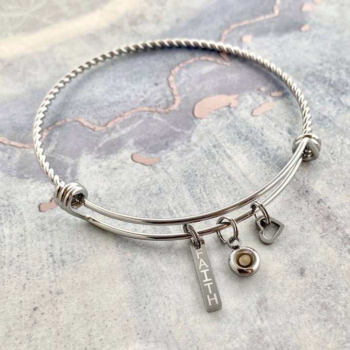Mustard seed FAITH expandable bracelet for wholesale by My Captured Journey