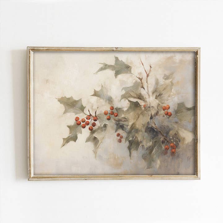 Paper House Print Shop - Wholesale Art Print - Christmas Holly Berries Winter Art Print