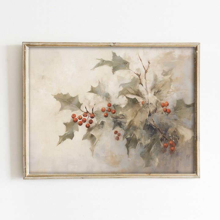 Paper House Print Shop - Wholesale Art Print - Christmas Holly Berries Winter Art Print0
