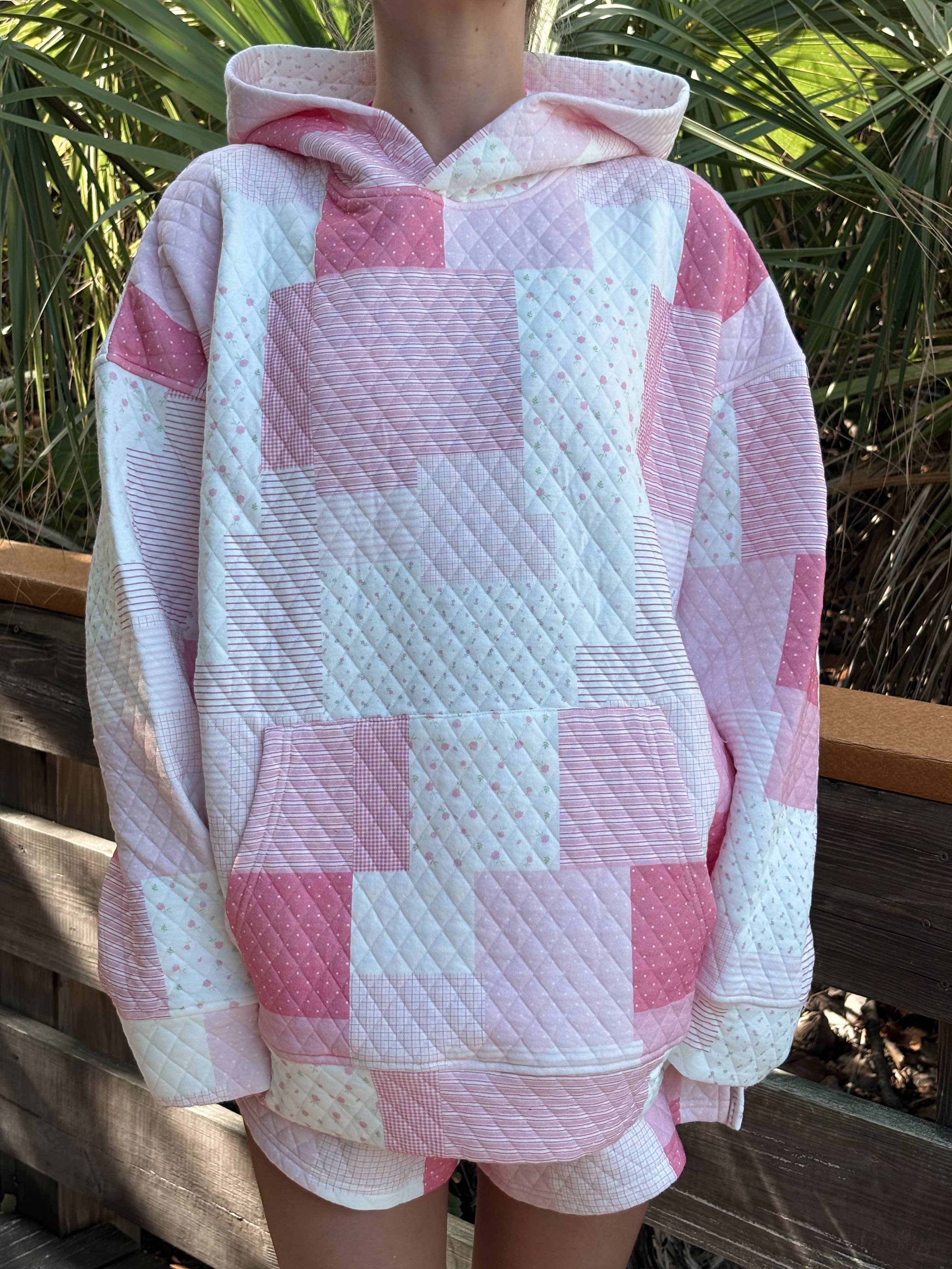 Sunkissed Coconut - Wholesale Hoodie - Women's - Margo Quilted Patchwork Hoodie12