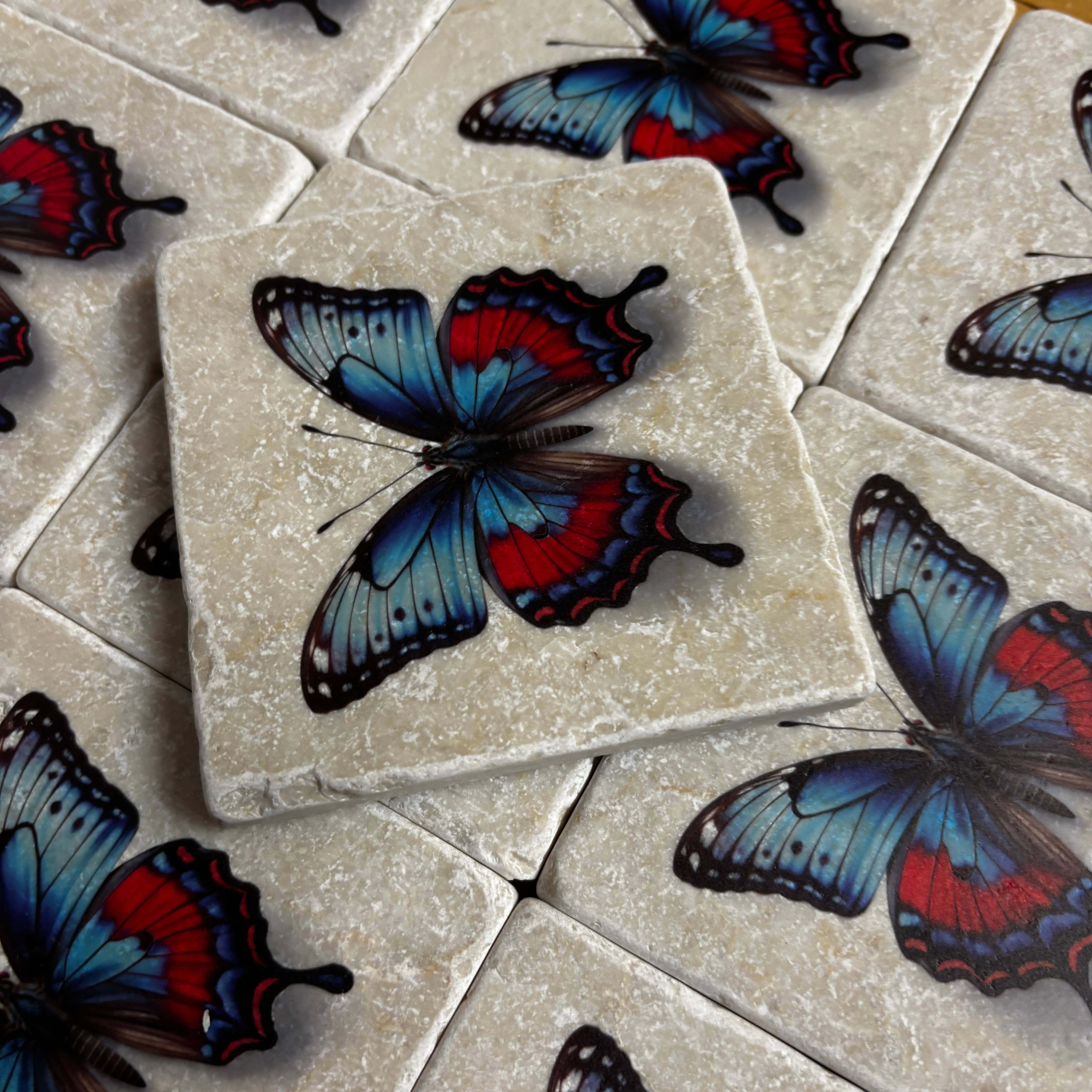 Henri Banks - Creative Gifts - Wholesale Decorative Tabletop Object - Butterfly on marble tile4