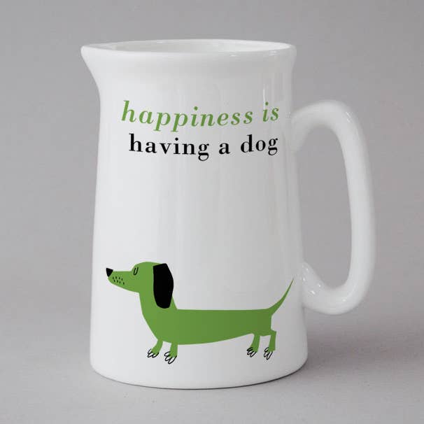 Happiness Jugs kanna i benporslin, med hundmotiv för wholesale av Repeat Repeat