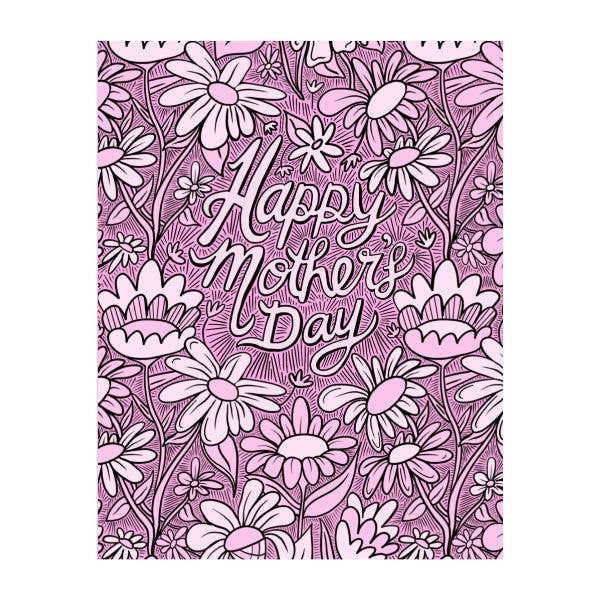 Happy Mother’s Day Pink Floral Greeting Card for wholesale by Mollie Hendrick Design