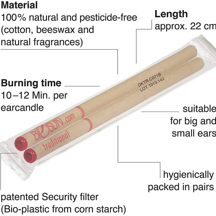Biosun - Wholesale Tapered candle/candlestick - BIOSUN Traditional Earcandles- Honey/Sage/Camomile, 20 X 1Pair2