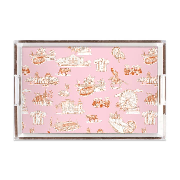 Katie Kime - Wholesale Decorative Tray - San Antonio Toile Lucite Tray1