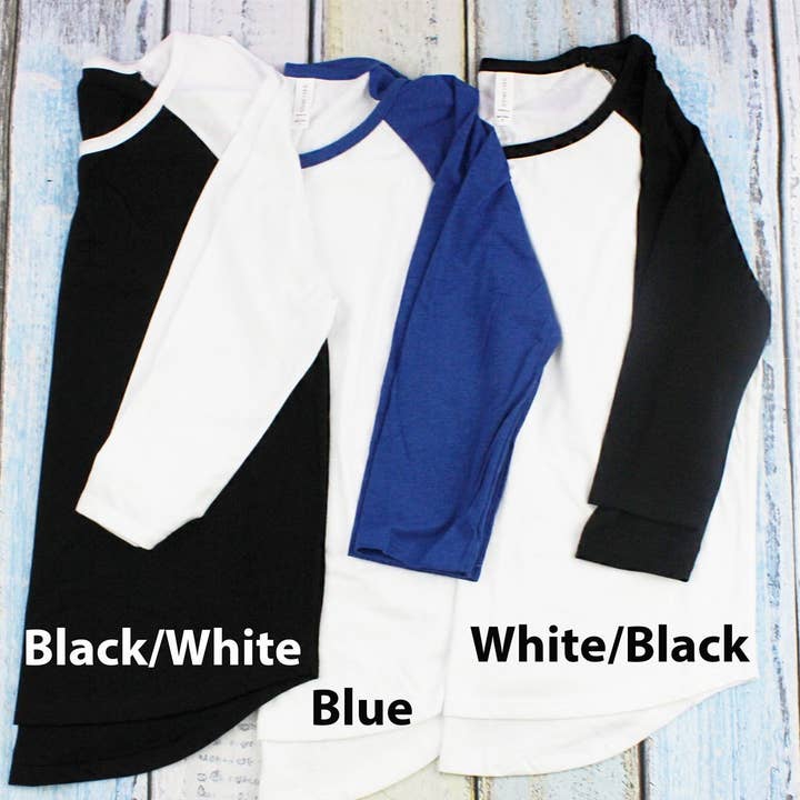 ShopTrendsNow - Wholesale T-Shirt - Women's - Ladies' Baby Rib 3/4-Sleeve Contrast Raglan T-Shirt
