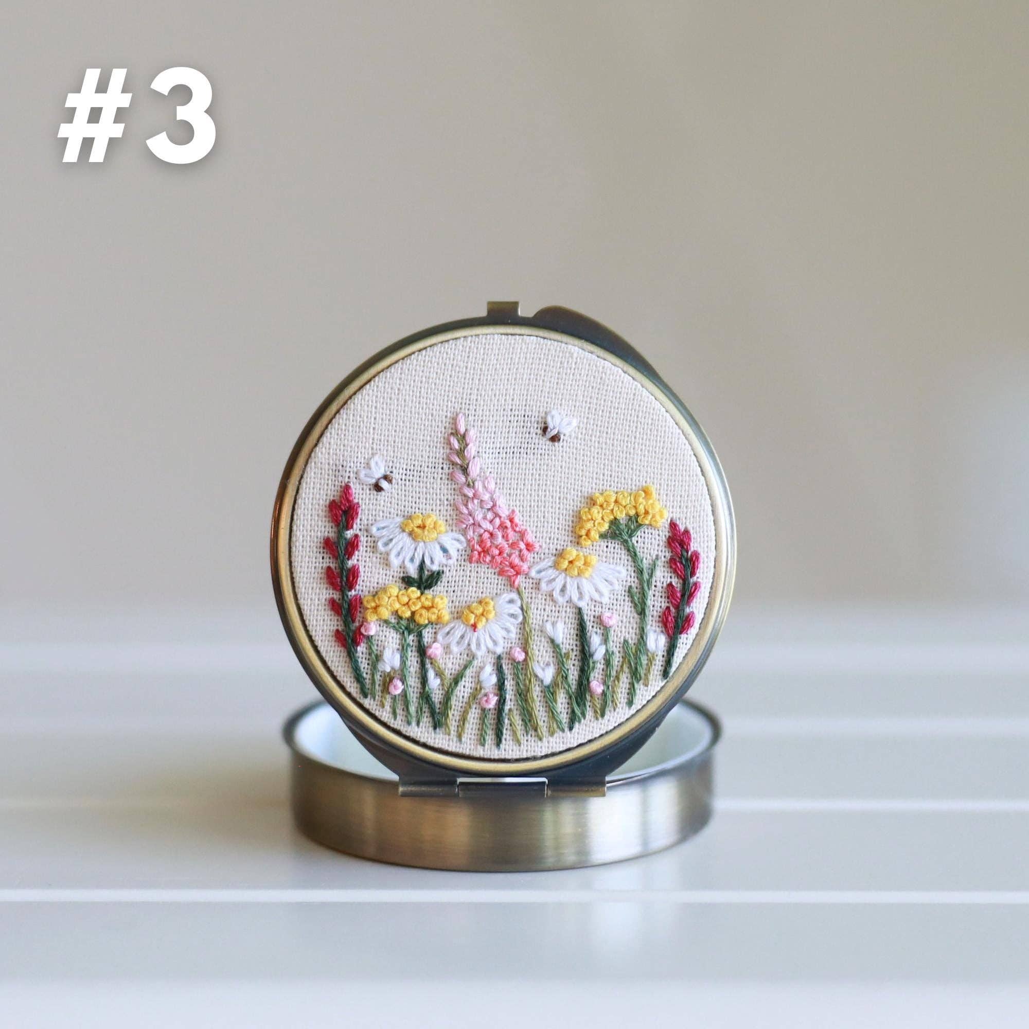 Finer Embroidery – wholesale Jewellery box/organiser – Floral Embroidered Jewelry Box with Mirror2