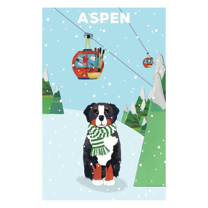 "Aspen Bernese Gondola" – Aconchegante Postal de Montanha por atacado de Lilybart LLC