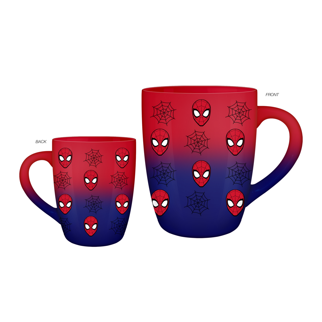 Silver Buffalo - Vente Tasse à café - Mug courbé jumbo 25oz Spiderman Spidey Webs Soft Touch Ombre0