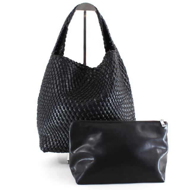 Pretty Persuasions - Wholesale Shoulder Bag - Women's - P23067 Woven Hobo Bag w/Cosmetic Pouch1