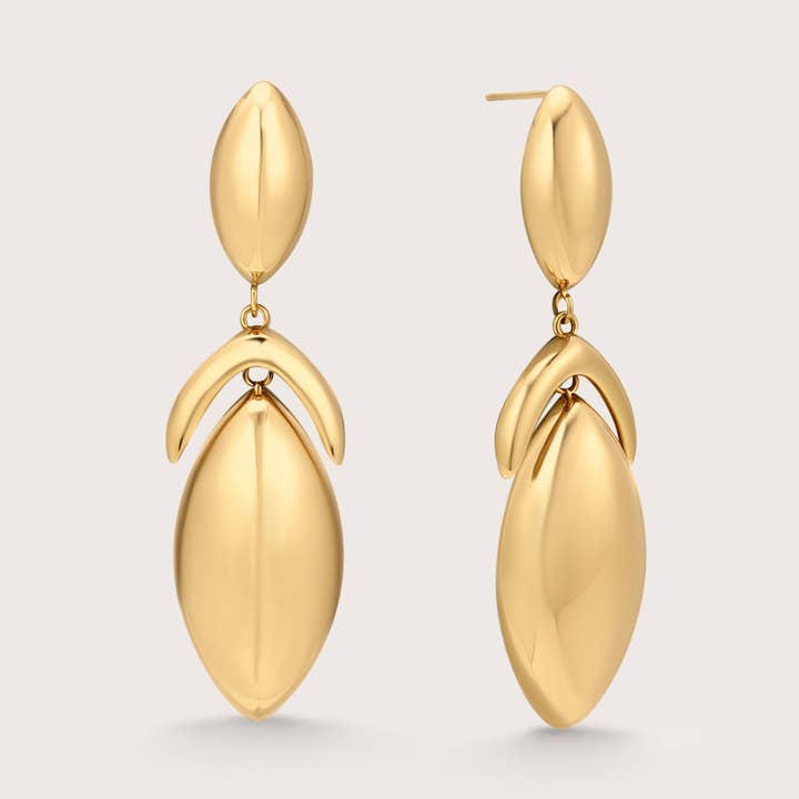 Boucles d'oreilles oblongues à pendants pour la vente par Saint Fatale