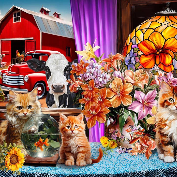 Farmhouse View 1500 Piece Jigsaw Puzzle for wholesale by Springbok Puzzle