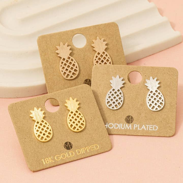 Pineapple Stud Earrings for wholesale by Fame Accessories
