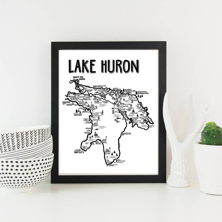 Whereabouts Shop - Wholesale Map - Lake Huron Map White4