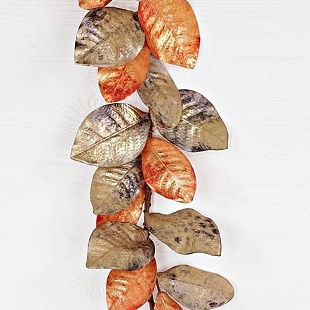 Holiday Depot Inc. - Wholesale Bunting/Garland - 29321- 5ft Garland-Metalic Brushed Magnolia Leaves1
