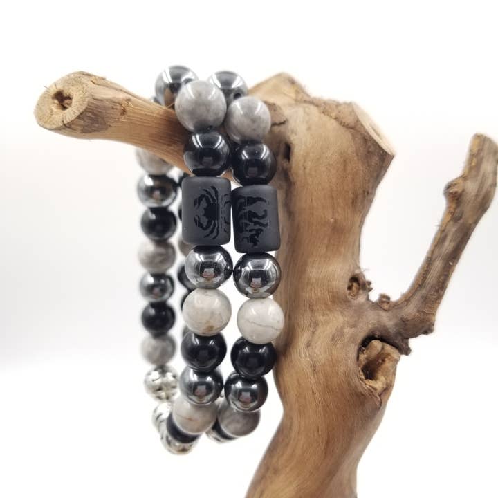 Constellation 10mm Natural Stone Bead Bracelet for wholesale by CHAKRA JEWELRY