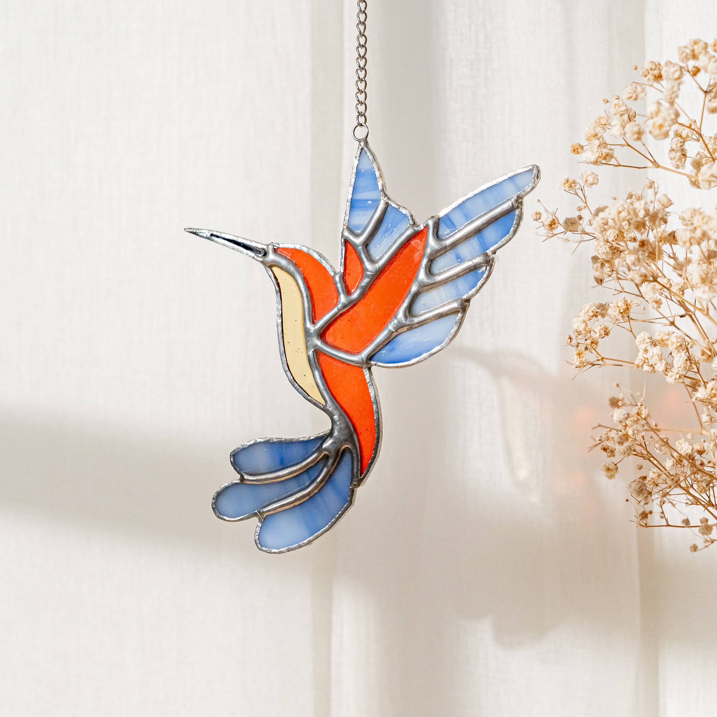 MondoBellissimo - Wholesale Suncatcher - Stained Glass Hummingbird Suncatcher F3515