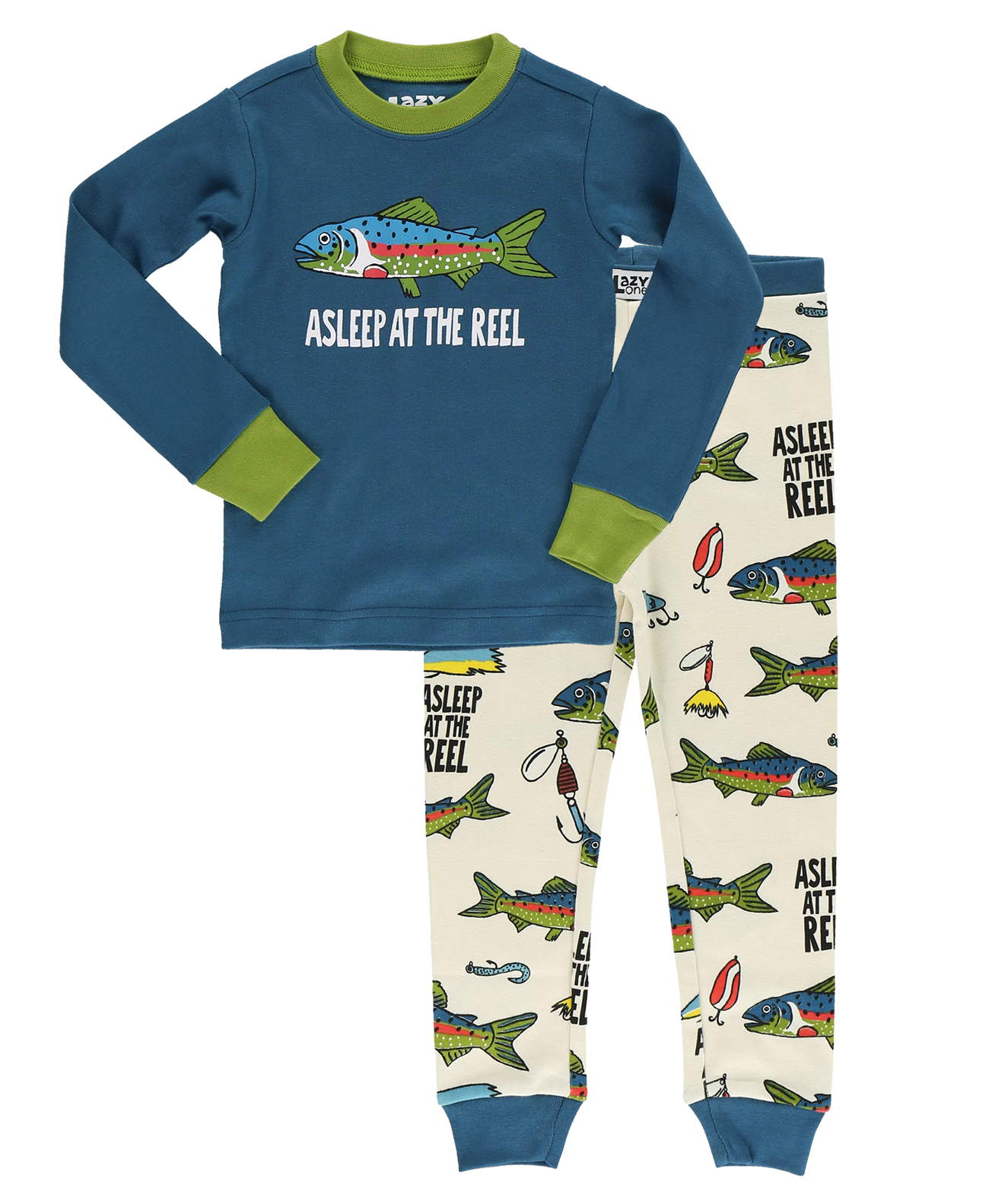 Lazy One - Wholesale Sleepwear Set - Kids - Asleep at the Reel Kid's Long Sleeve Pajama Set0