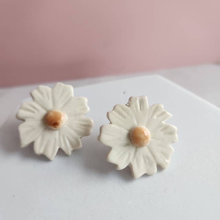 Textured flower studs for wholesale by Crown & Heart