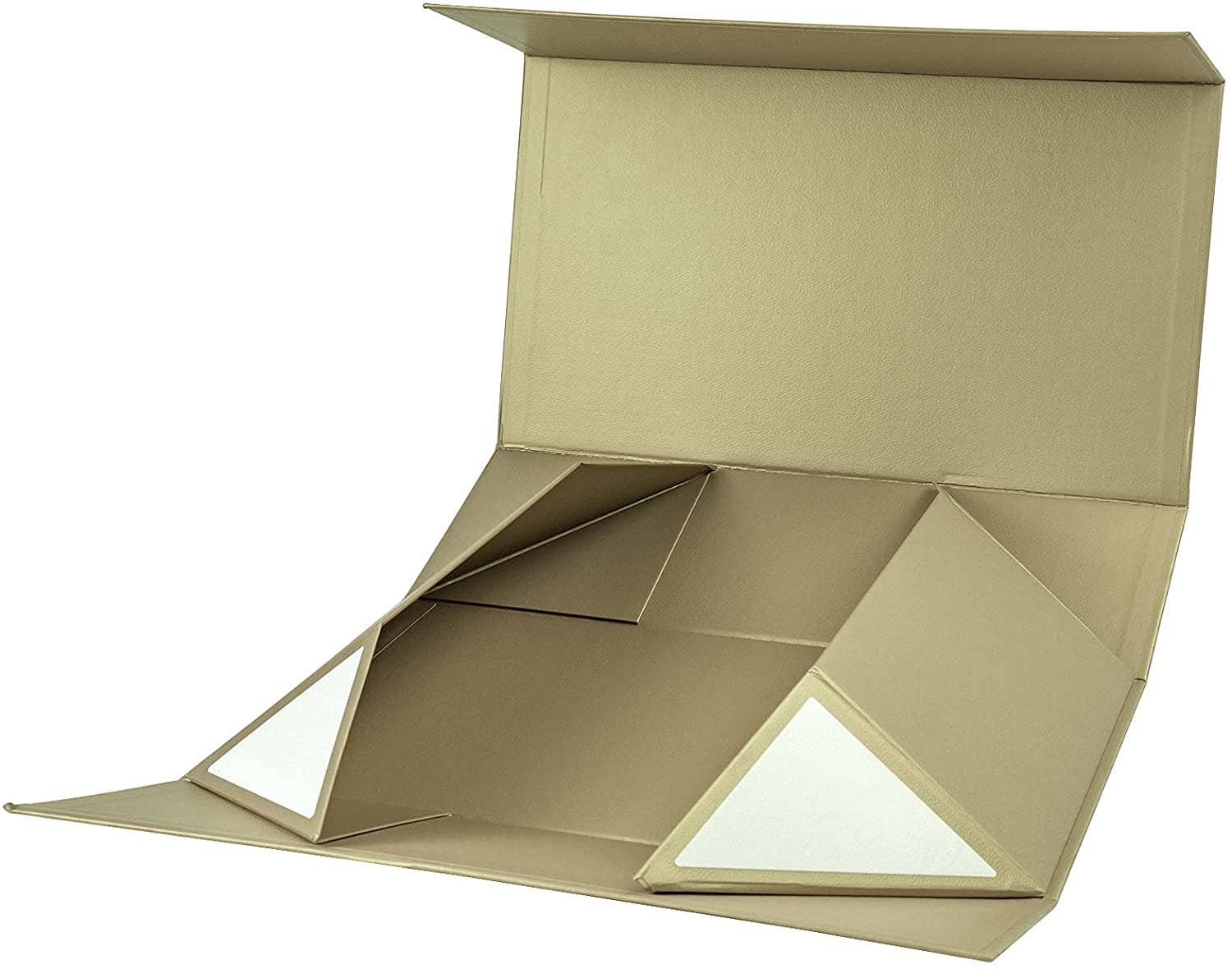 LA Ribbons Wholesale - Wholesale Gift Box - 14" x 9" x 4.3" Collapsable Gift Box w/ Magnetic Square Flap Lid | Gold1