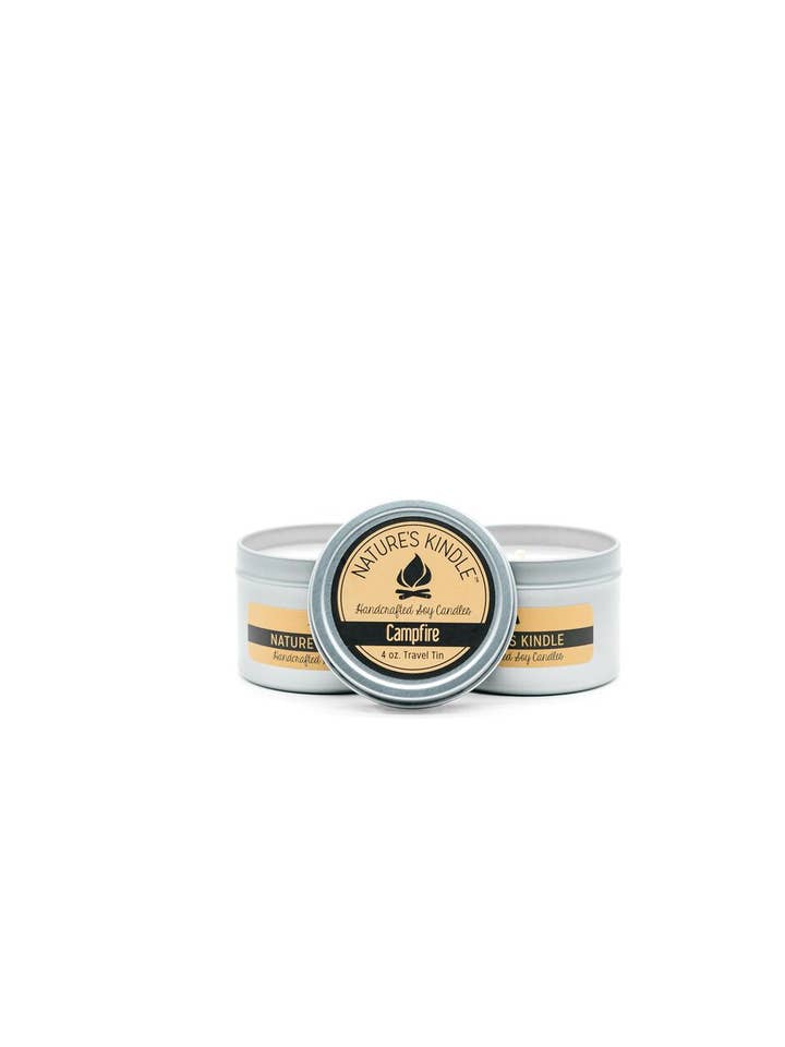 4 oz Tin Soy Candle - Campfire for wholesale by Nature's Kindle