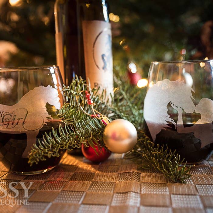 Classy Equine - Vente Verres à vin - Gypsy Girl - Verre à vin sans pied Gypsy Vanner Horse3