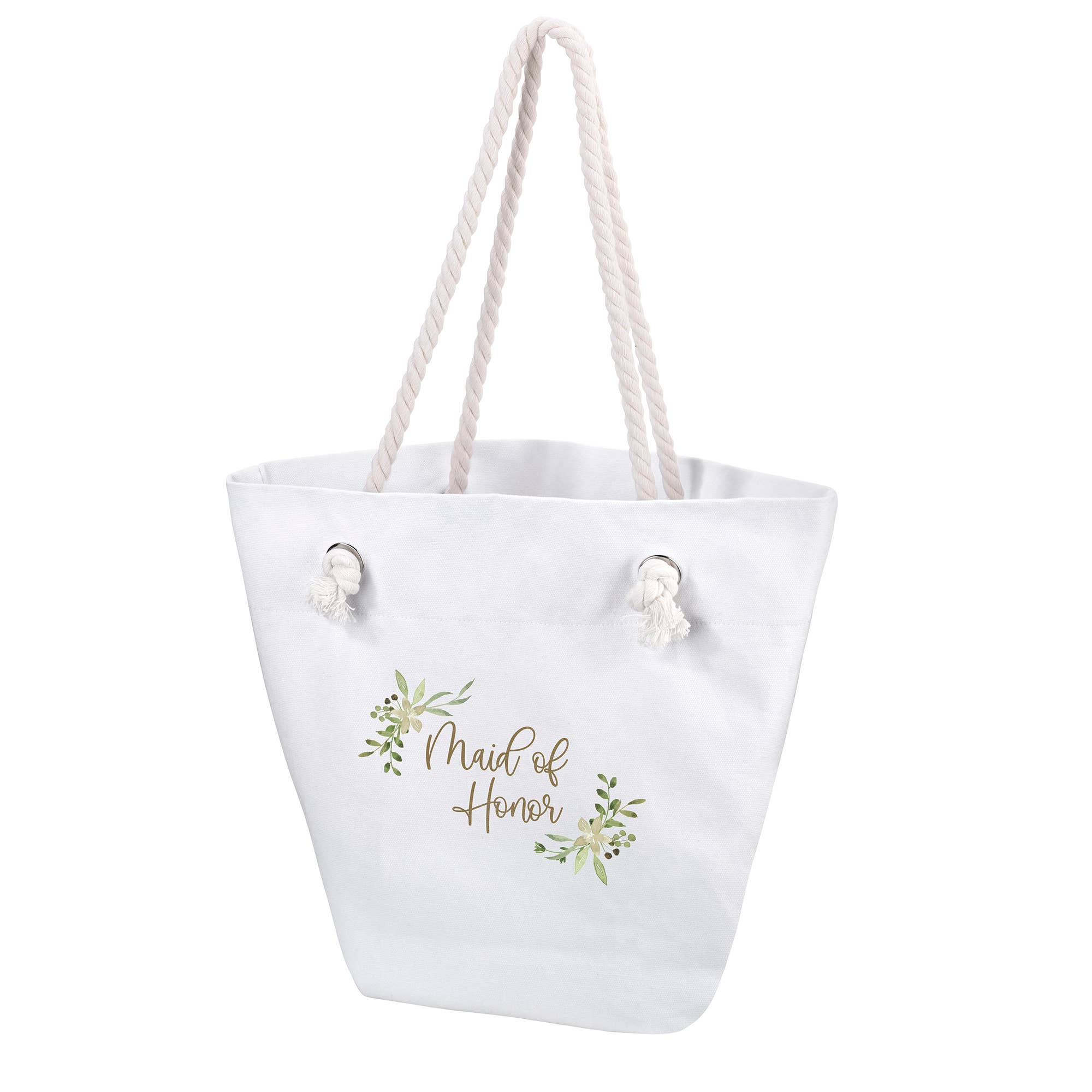 Natural White Lillian Rose Watercolor Maid of Honor Wedding Tote for wholesale on Faire0