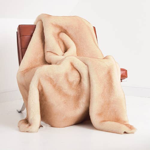 Gold Coast faux fur plaid, natural blue paisley silk lining for wholesale by Henry d'Elkin