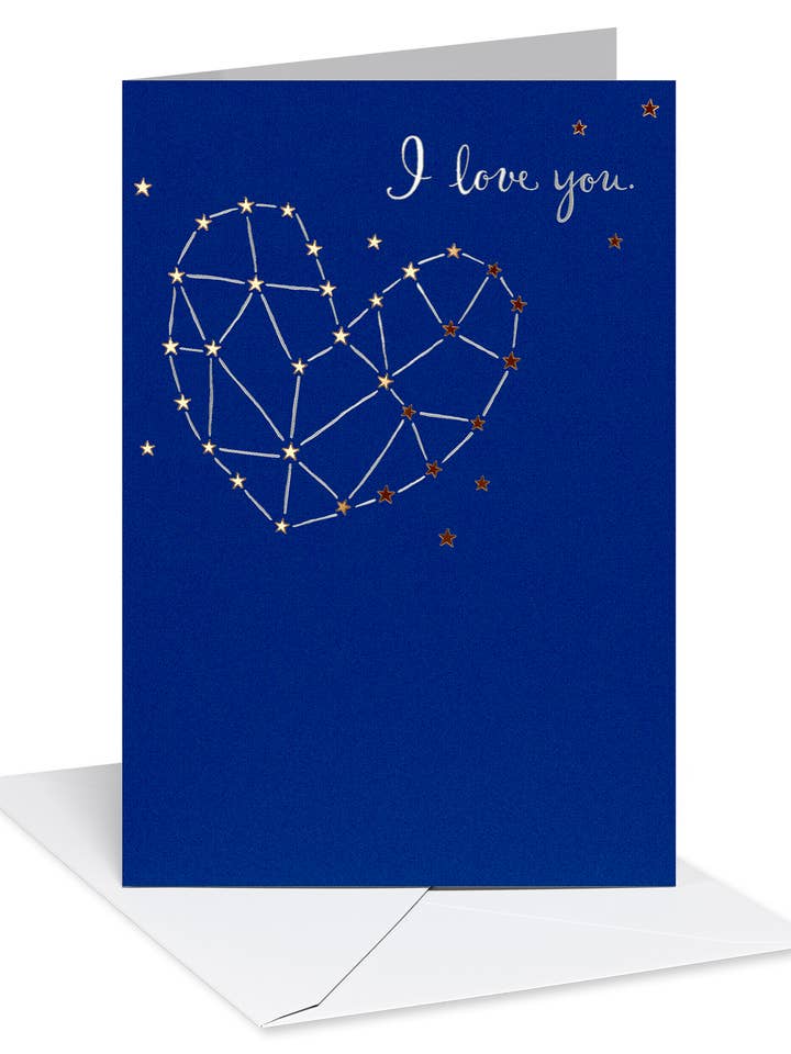 Blank Thinking of You Card for Friend (Constellation Heart) for wholesale by DICKENS INC.