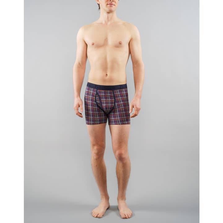 Fahrenheit – wholesale Underwear – Men's – Boxer Brief / Blue Plaid Cotton Men's Underwear
