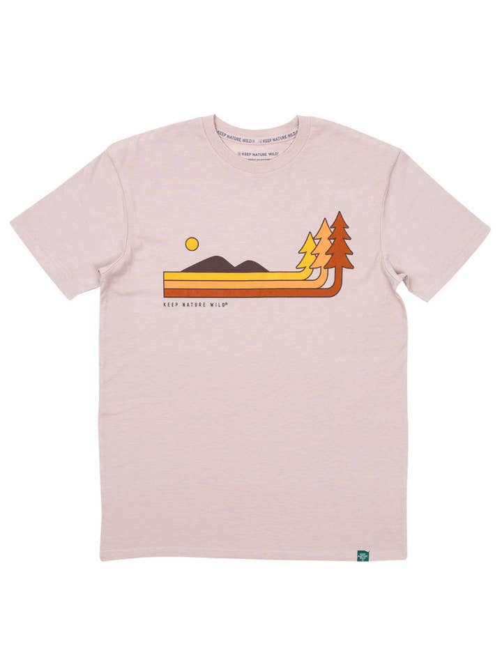 Camiseta unisex Retro Pines | Heather Tan para venta al por mayor de Keep Nature Wild
