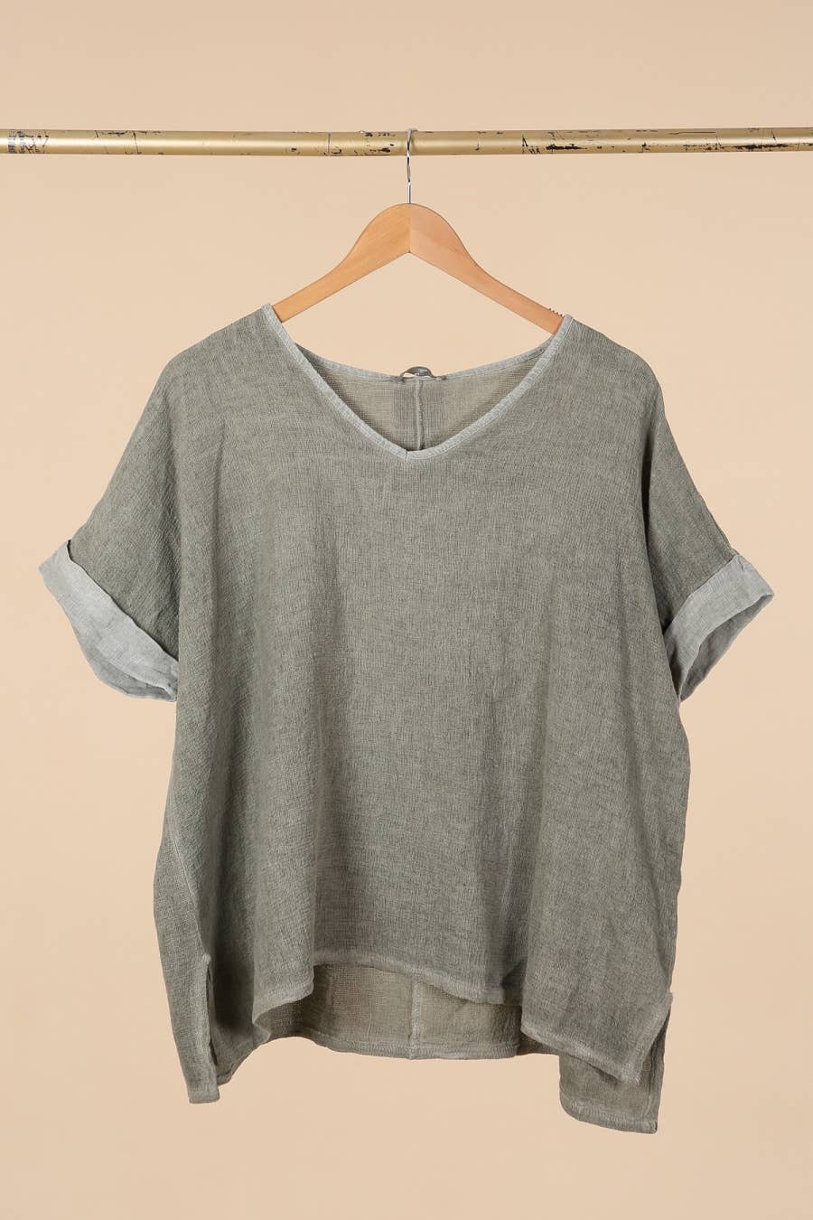 la maison des fibres naturelles – Engroshandel T-shirt – til kvinder – T-shirt i hør- og bomuldsblanding, 10 % hør, 90 % bomuld, model 67634