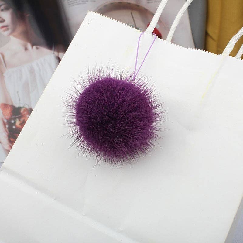 FurDecoration – wholesale Keychain – Women's – Mink Fur Fluffy Ball Keychain with 5CM String Bag6