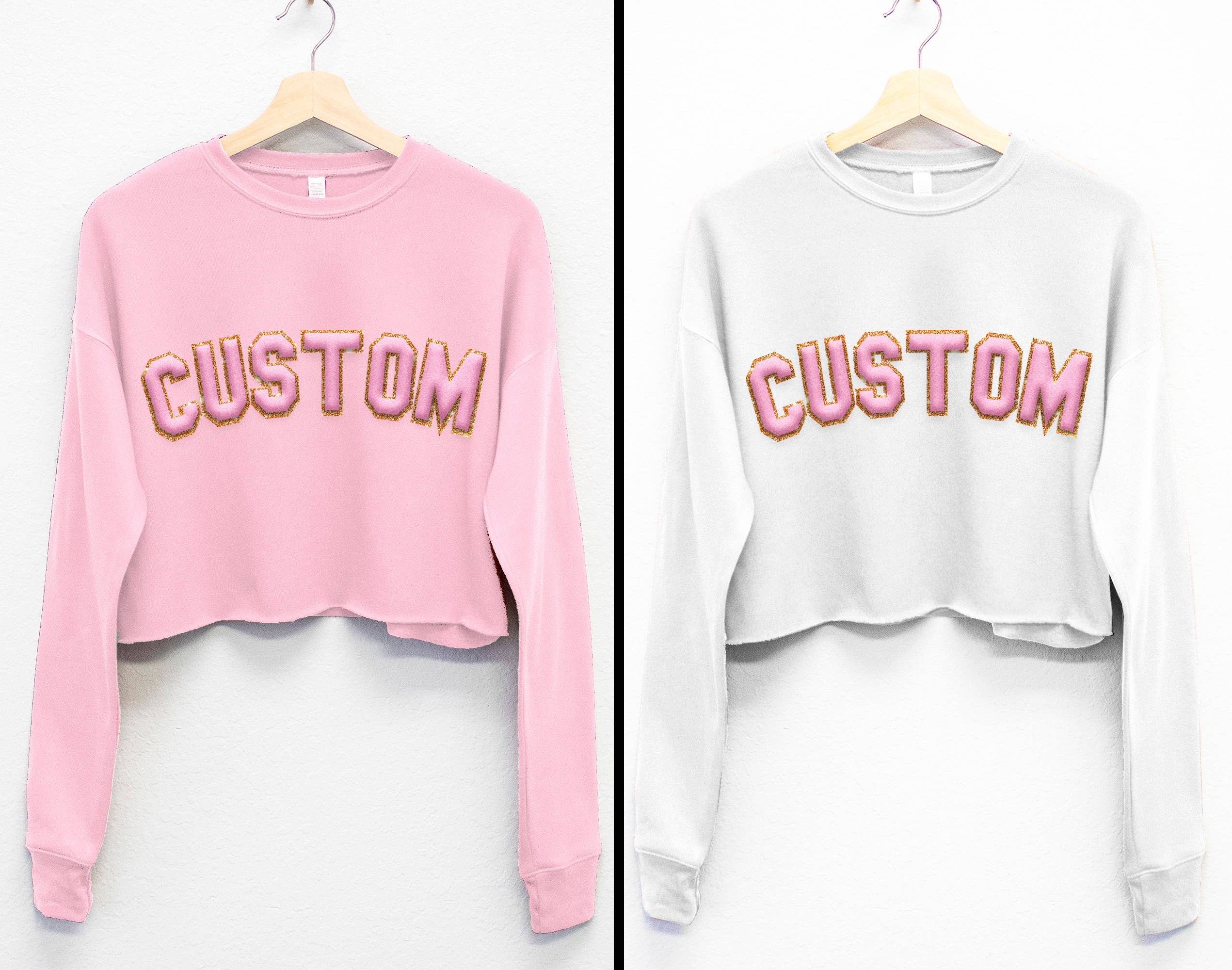 Nobullwoman Apparel - Wholesale Graphic Sweatshirt - Women's - CUSTOM Embossed BLOCK Puff Print & GLITTER Crop Sweatshirt6