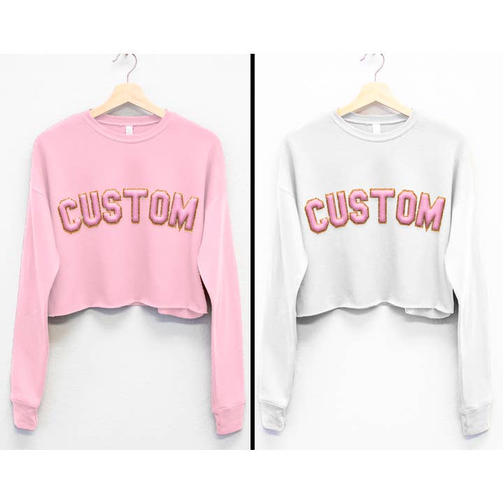 Nobullwoman Apparel - Wholesale Graphic Sweatshirt - Women's - CUSTOM Embossed BLOCK Puff Print & GLITTER Crop Sweatshirt6